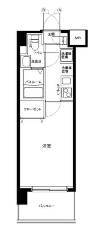 グランフォース西川口(1K/4階)の間取り写真