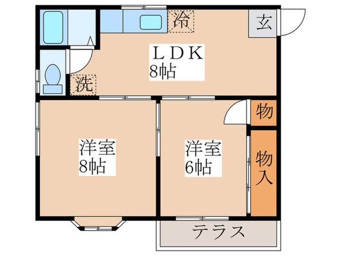 アルス・イトウ(2LDK/1階)の間取り写真