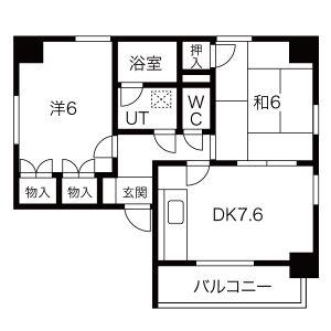 SJKビルVIII小幡(2DK/6階)の間取り写真