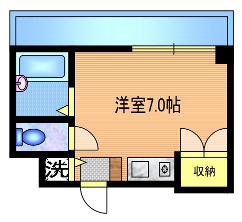 ユーティーキアス(ワンルーム/2階)の間取り写真