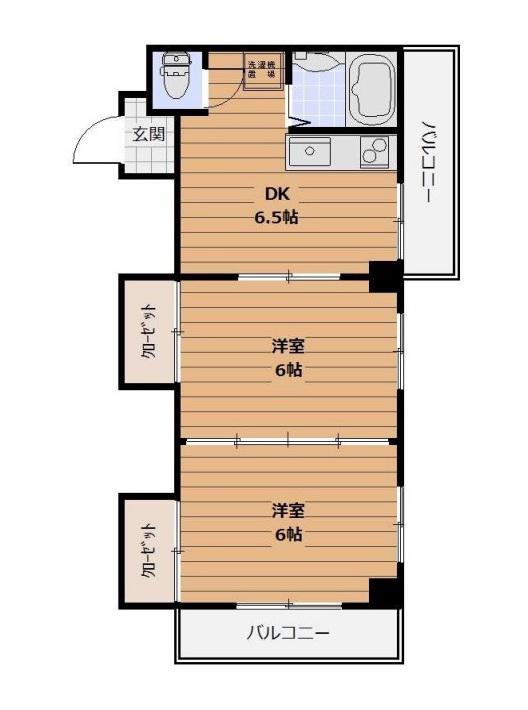 エントピア五月園(2DK/6階)の間取り写真