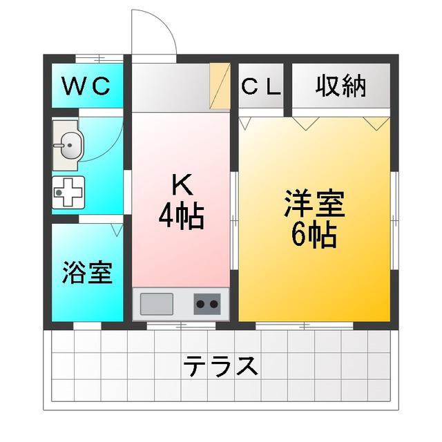 第二フラット(1K/2階)の間取り写真