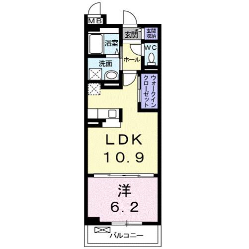 グランデ・カーサ・ケイ(1LDK/3階)の間取り写真