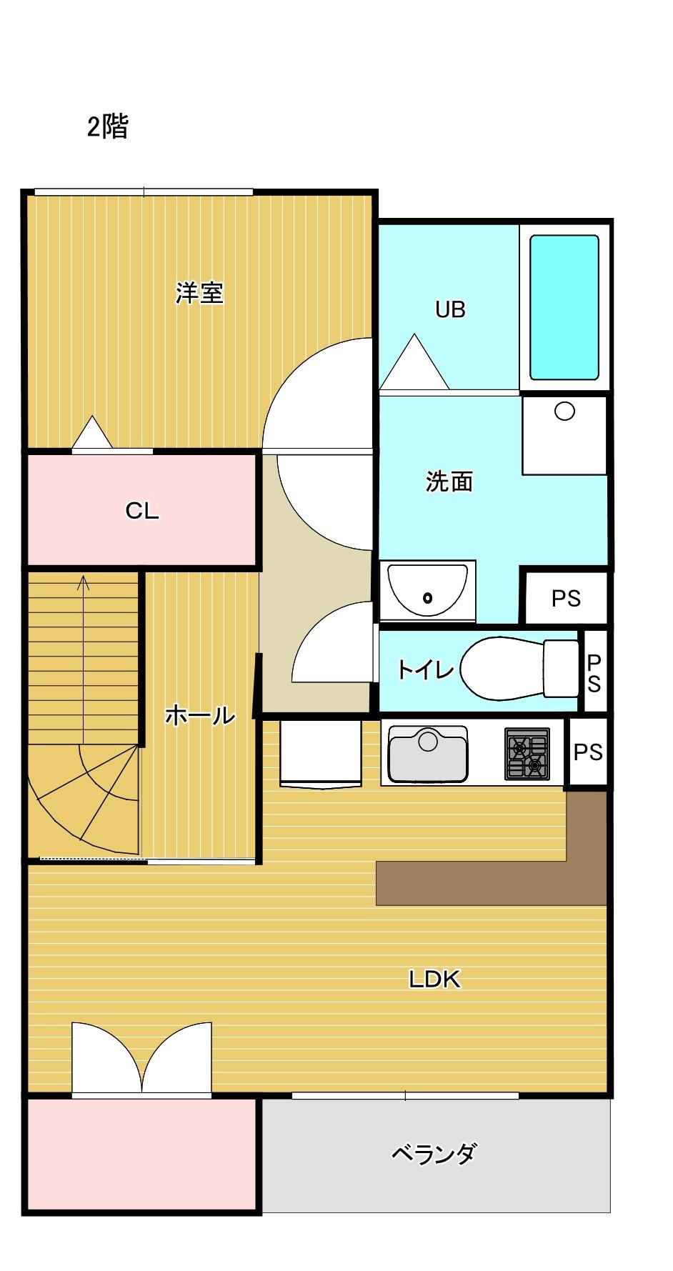 KUON泗水(1LDK/2階)の間取り写真