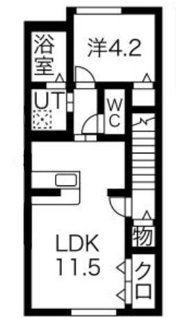 イルソーレ(1LDK/2階)の間取り写真