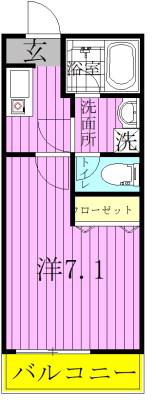 センターパーク馬橋III(1K/2階)の間取り写真