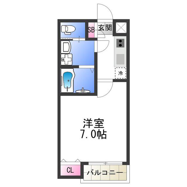 H-MAISON加美正覚寺VIII(1K/1階)の間取り写真