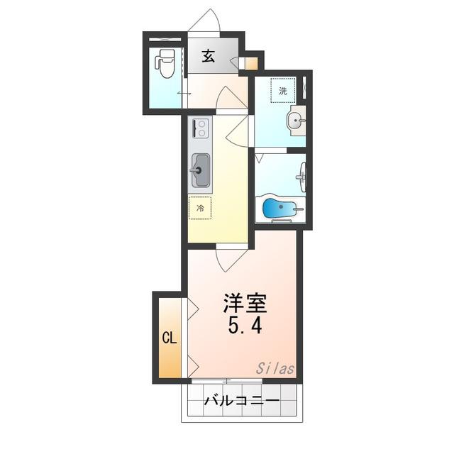 西今川共同(1K/3階)の間取り写真