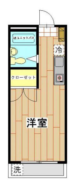 クロスロード・サイド(1K/3階)の間取り写真