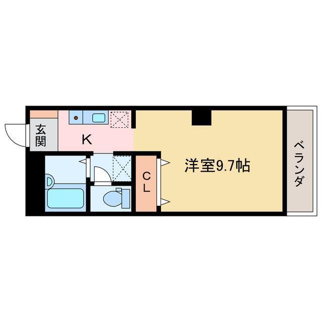 フィネスファンタジスタ(1K/2階)の間取り写真