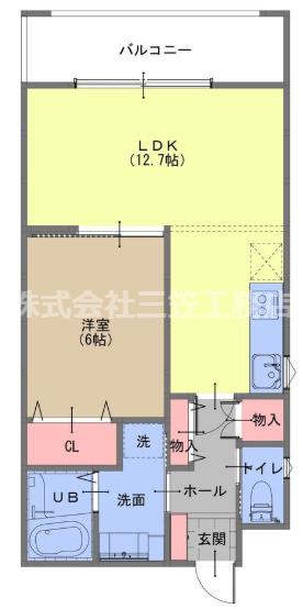 メゾンレヴナ木田町(1LDK/2階)の間取り写真