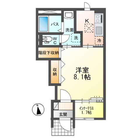 クローバーアイズ(1K/1階)の間取り写真