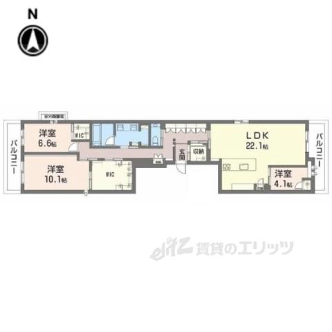 シャーメゾン上松屋町(3LDK/3階)の間取り写真