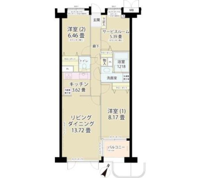 グランフォート目黒(3LDK/1階)の間取り写真