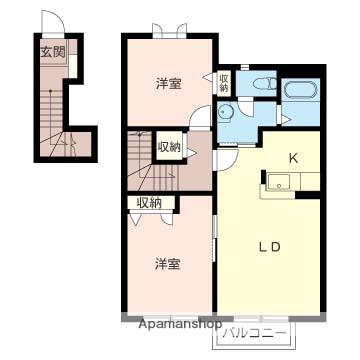 グレンビィー上座(2LDK/2階)の間取り写真