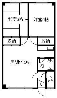 東光Kハイツ(2LDK/2階)の間取り写真