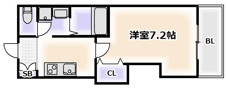 みおつくし桑津(1K/6階)の間取り写真