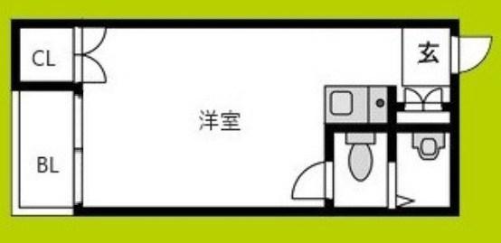 パインビル(ワンルーム/2階)の間取り写真