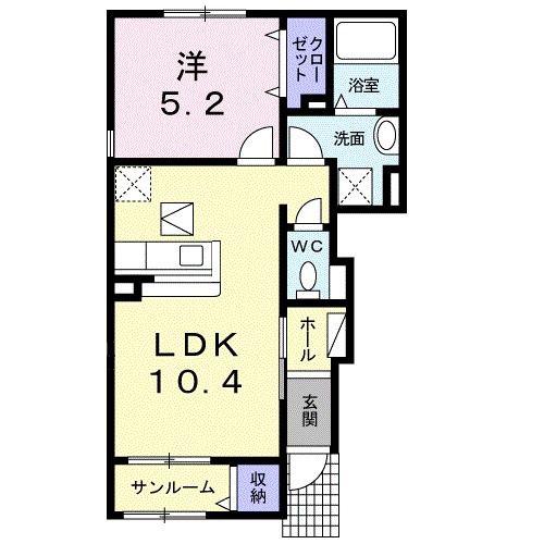 シャルマンアヴニール(1LDK/1階)の間取り写真