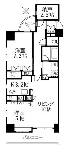 トルナーレ都筑(2SLDK/5階)の間取り写真
