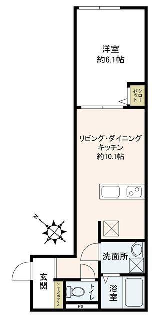 ポルトス千葉(1LDK/3階)の間取り写真