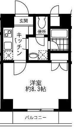 ナインブーランジェ川崎(1K/3階)の間取り写真