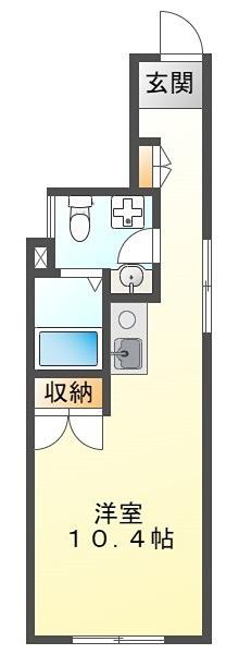VILLA LUNA(ワンルーム/4階)の間取り写真