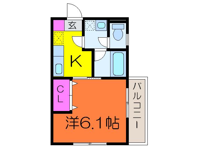 メゾンN・S(1K/2階)の間取り写真
