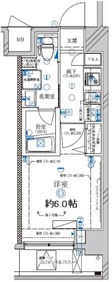 ディアレイシャス西川口(1K/9階)の間取り写真