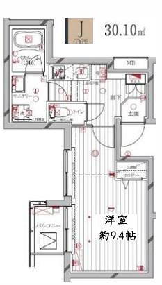 レガリス洗足池(1K/3階)の間取り写真