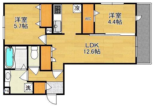 プルミエール上賀茂(2LDK/3階)の間取り写真