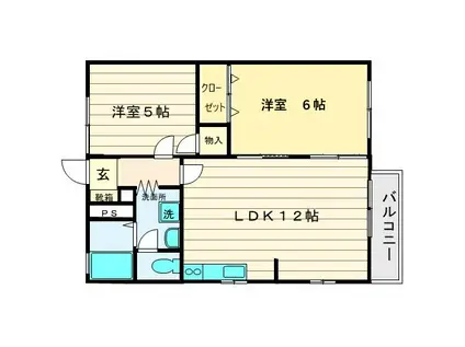 セピアコート(2LDK/2階)の間取り写真