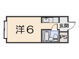 南波ロイヤルハイツ(1K/3階)の間取り写真