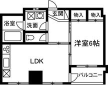 PIER BLDG (1LDK/6階)の間取り写真