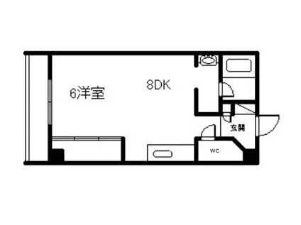 日昇ビル(1LDK/4階)の間取り写真