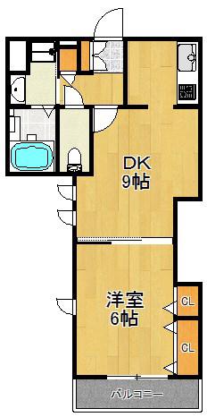 COURT HILLS HIYOSHI(1DK/1階)の間取り写真