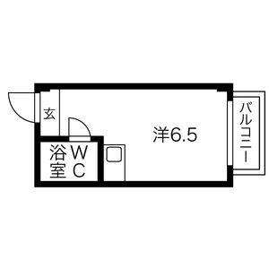 エホールII(ワンルーム/3階)の間取り写真