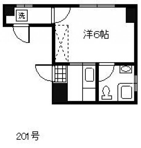 第5家花ビル(1K/2階)の間取り写真