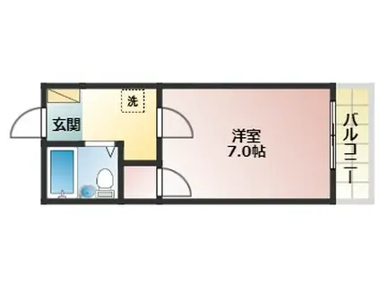 PLUS-01(1K/2階)の間取り写真