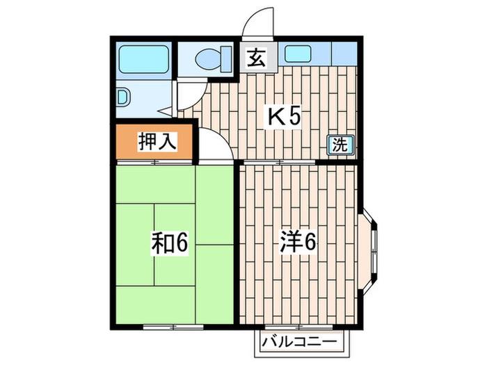 グランデュール南太田(2K/2階)の間取り写真