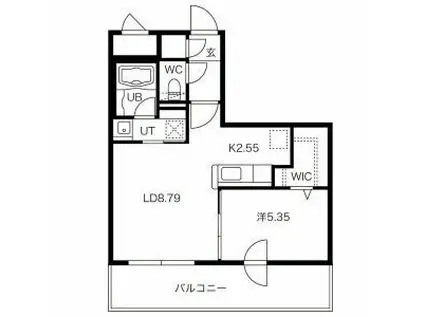 ヴィレッタ山の手(1LDK/2階)の間取り写真