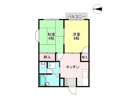 ステラ II(2DK/1階)の間取り写真