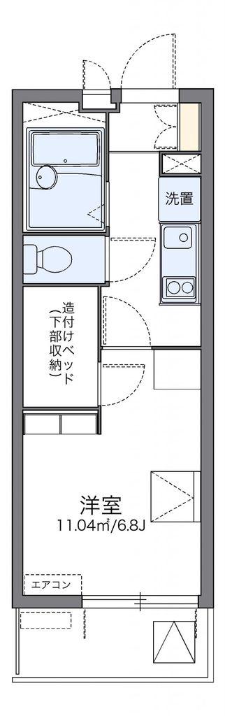 レオパレス片倉大丸(1K/4階)の間取り写真