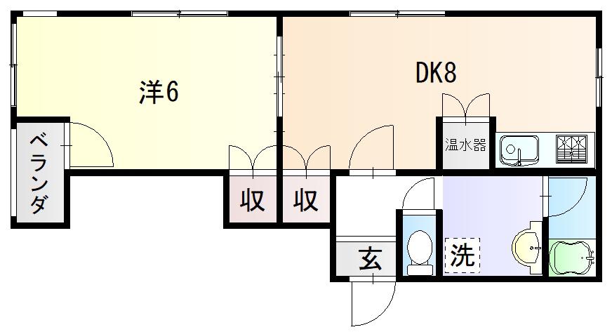 アパートメントハウスM&Y(1DK/2階)の間取り写真