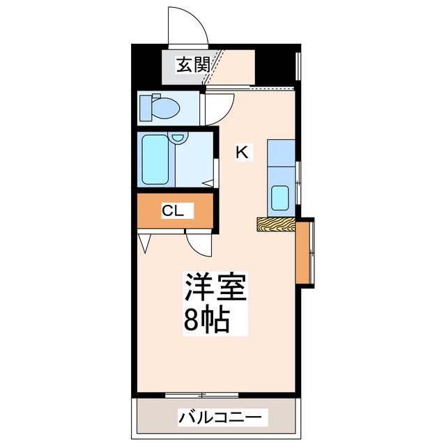 カージェ九品寺(1K/3階)の間取り写真