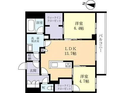 カーサレジーナ(2LDK/2階)の間取り写真