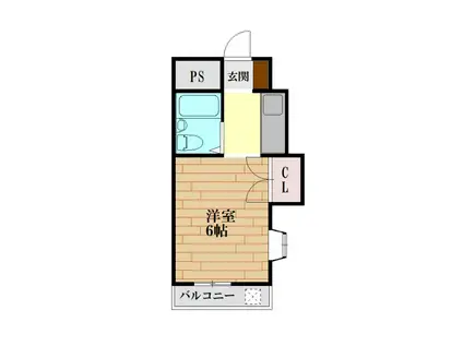 フォート佐古(1K/3階)の間取り写真