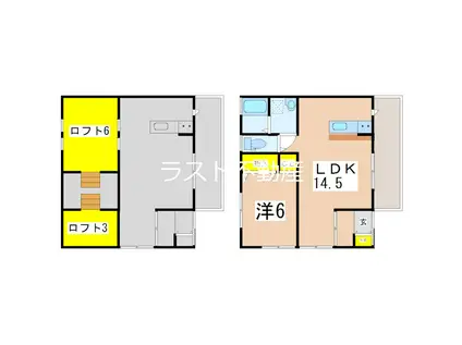 HOPEFULグリーン(1SLDK/1階)の間取り写真