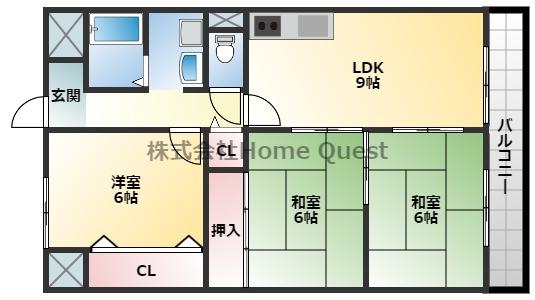 エスペラール(3LDK/4階)の間取り写真