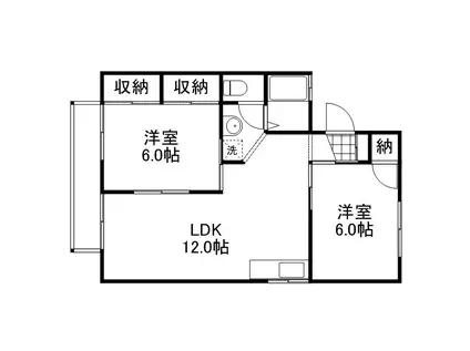 エステートSAKI(2LDK/2階)の間取り写真